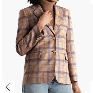 Maje Prince of Wales Checked Tweed Blazer size FR 36/US 6